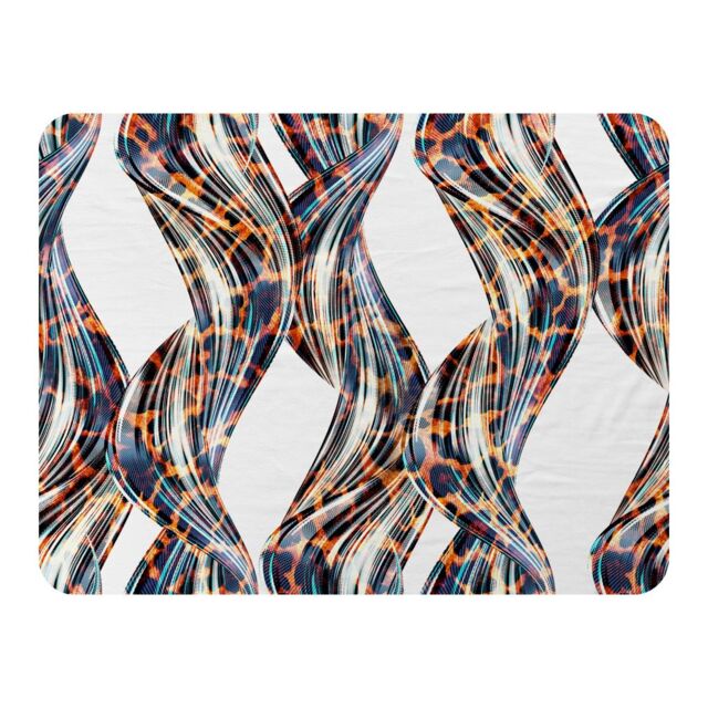 Benjamin Tate Design Snake & Leopard Skin Blanket in Natural - Size: 120 cm x 150 cm - image 1