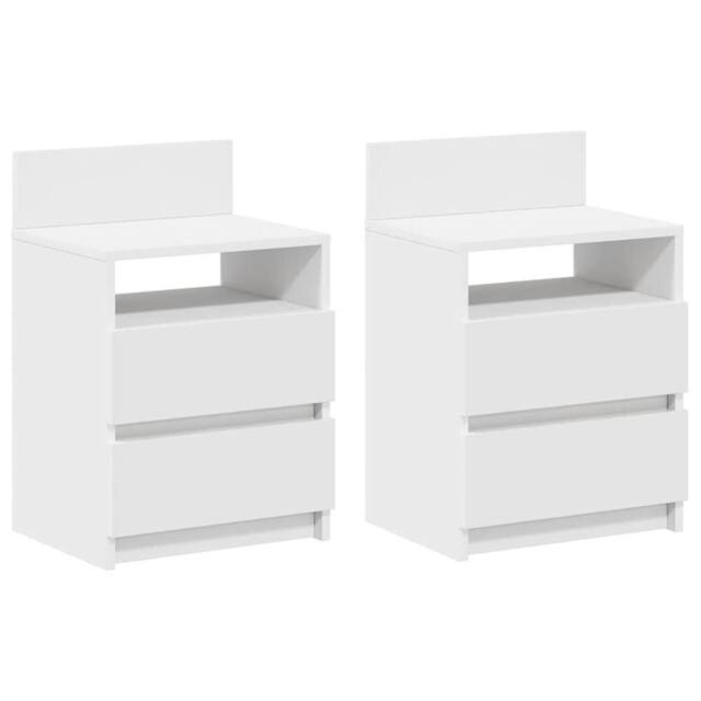 Berkfield Home Bedside Cabinets 2 pcs with 2 Drawers White 40x33x60 cm - Size: 40 x 33 x 60 cm - image 1