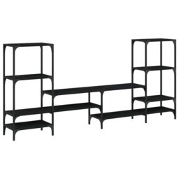 Berkfield Home TV Cabinet Black 206.5x28.5x95 cm Engineered Wood - thumbnail 2