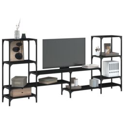 Berkfield Home TV Cabinet Black 206.5x28.5x95 cm Engineered Wood - thumbnail 1