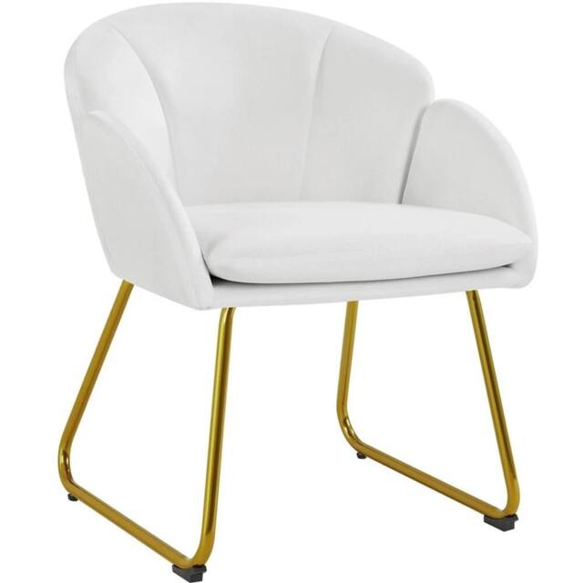 Kelvenix Flower Shape Velvet Vanity Chair white - Size: 0.6m2 - image 1