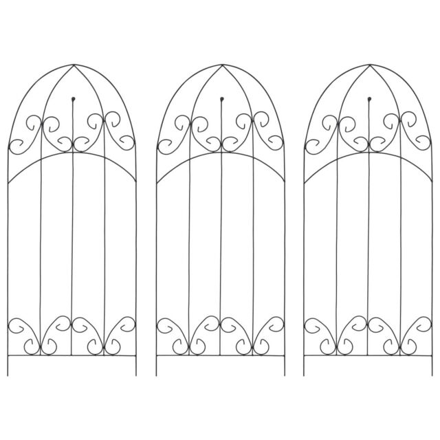 Berkfield Home Plant Climbing Racks 3 pcs Black 40x100 cm Iron - image 1