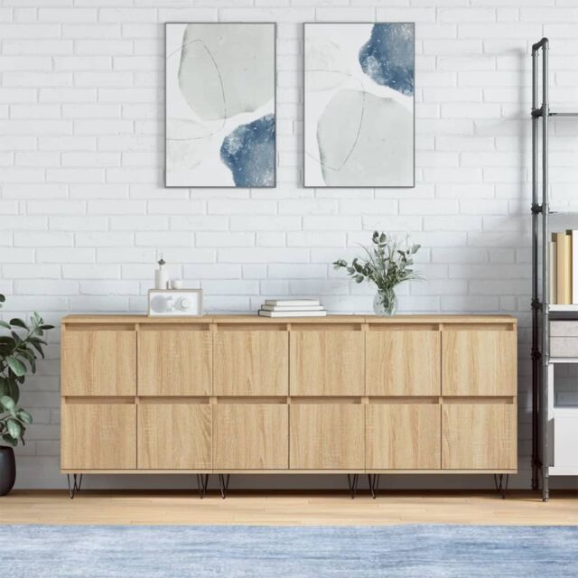 Berkfield Home Sideboards 3 pcs Sonoma Oak Engineered Wood in Brown - image 1
