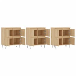 Berkfield Home Sideboards 3 pcs Sonoma Oak Engineered Wood in Brown - thumbnail 4