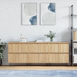 Berkfield Home Sideboards 3 pcs Sonoma Oak Engineered Wood in Brown - thumbnail 1