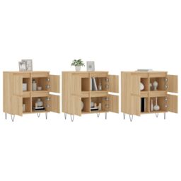 Berkfield Home Sideboards 3 pcs Sonoma Oak Engineered Wood in Brown - thumbnail 3