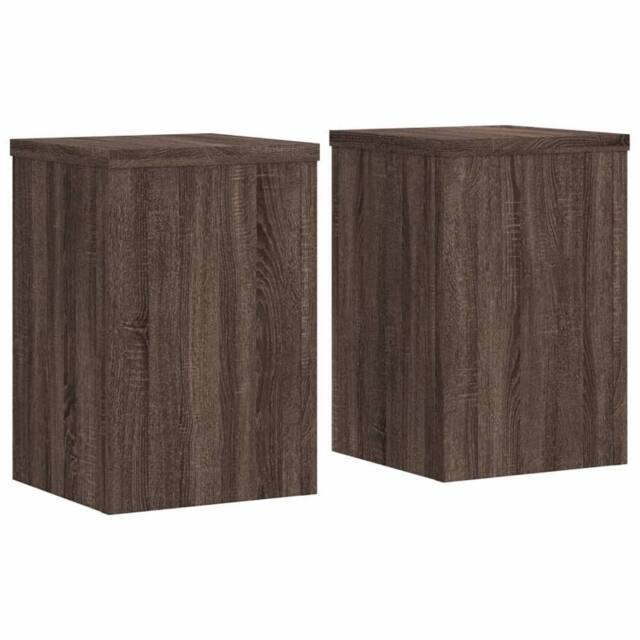Berkfield Home Plant Stands 2 pcs Brown Oak 20x20x30 cm Engineered Wood - Size: 20 x 20 x 30 cm - image 1