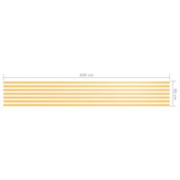 Berkfield Home Balcony Screen White & Yellow 90x600 cm Oxford Fabric - thumbnail 5