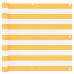 Berkfield Home Balcony Screen White & Yellow 90x600 cm Oxford Fabric