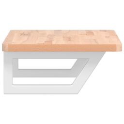 Berkfield Home Basin Shelf Wall Mounted Steel & Solid Wood Beech in Brown - thumbnail 5