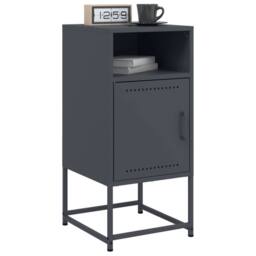 Berkfield Home Bedside Cabinets 2 pcs Anthracite 36x39x78 cm Steel in Black - Size: 36 x 39 x 78 cm - thumbnail 4