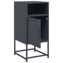 Berkfield Home Bedside Cabinets 2 pcs Anthracite 36x39x78 cm Steel in Black - Size: 36 x 39 x 78 cm - thumbnail 9