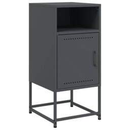 Berkfield Home Bedside Cabinets 2 pcs Anthracite 36x39x78 cm Steel in Black - Size: 36 x 39 x 78 cm - thumbnail 5