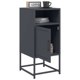 Berkfield Home Bedside Cabinets 2 pcs Anthracite 36x39x78 cm Steel in Black - Size: 36 x 39 x 78 cm - thumbnail 3