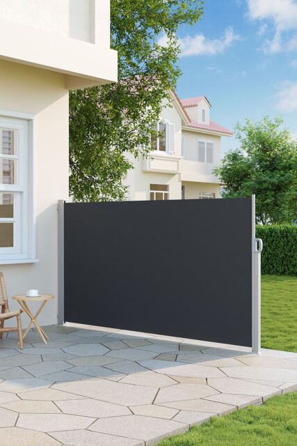 Living and Home 3m L x 1.6m W Outdoor Retractable Privacy Side Awning - Waterproof & UV-Resistant Folding Privacy Divider for Patio, Balcony and - image 1