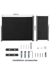 Living and Home 3m L x 1.6m W Outdoor Retractable Privacy Side Awning - Waterproof & UV-Resistant Folding Privacy Divider for Patio, Balcony and - thumbnail 5