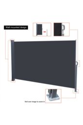 Living and Home 3m L x 1.6m W Outdoor Retractable Privacy Side Awning - Waterproof & UV-Resistant Folding Privacy Divider for Patio, Balcony and - thumbnail 4