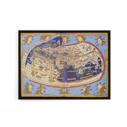 "Artery8 World Map 1482 Ptolemy 2nd Century Canvas Wall Art Print - Size: W18"" x H24""" - thumbnail 1