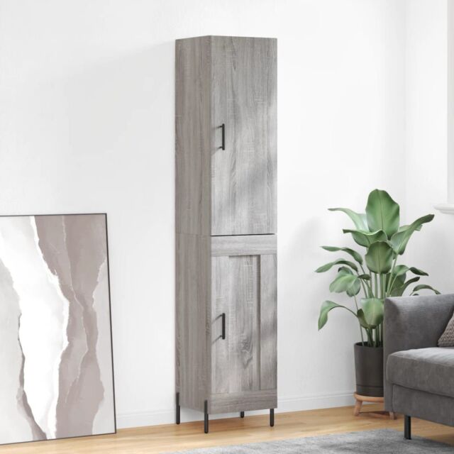 Berkfield Home Highboard Grey Sonoma 34.5x34x180 cm Engineered Wood - image 1