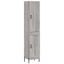 Berkfield Home Highboard Grey Sonoma 34.5x34x180 cm Engineered Wood - thumbnail 2