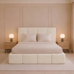 Desire Deco Monaco Plush Velvet Upholstered Bed Frame - Double, King & Super King in Cream - thumbnail 2
