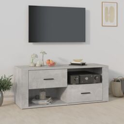 Berkfield Home TV Cabinet Concrete Grey 100x35x40 cm Engineered Wood - Size: 100 x 35 x 40 cm - thumbnail 1