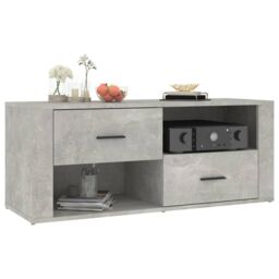 Berkfield Home TV Cabinet Concrete Grey 100x35x40 cm Engineered Wood - Size: 100 x 35 x 40 cm - thumbnail 4