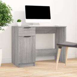 Berkfield Home Desk Grey Sonoma 100x50x75 cm Engineered Wood - Size: 100 x 50 x 75 cm - thumbnail 1
