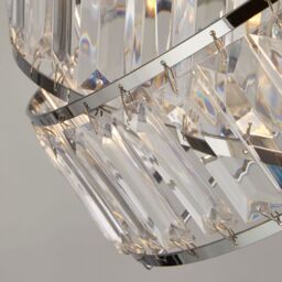 Lighting Collection 2 Band Chrome Floor Lamp in Silver - thumbnail 4