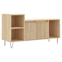 Berkfield Home TV Cabinet Sonoma Oak 100x35x55 cm Engineered Wood in Brown - Size: 100 x 35 x 55 cm - thumbnail 2