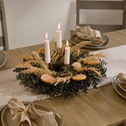 OHS Dried Orange Artificial Wreath Flower Foliage Wedding Home Decor in Green