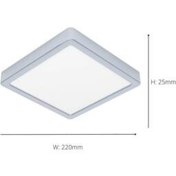 Loops Stylish 22cm Chrome Square LED Ceiling Light for Modern Indoor Spaces in Metallics - thumbnail 4