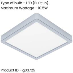 Loops Stylish 22cm Chrome Square LED Ceiling Light for Modern Indoor Spaces in Metallics - thumbnail 2
