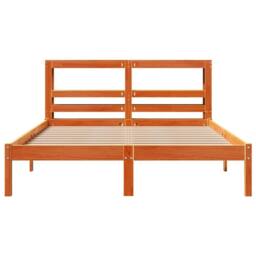 Berkfield Home Bed Frame with Headboard without Mattress Wax Brown 135x190 cm Double - thumbnail 4
