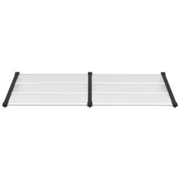 Berkfield Home Door Canopy Black & Transparent 199x90 cm Polycarbonate in Clear - thumbnail 3