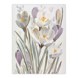 "Artery8 Crocus Flowers in Bloom Artwork Pastel Bouquet Wall Art Print in White - Size: W18"" x H24""" - thumbnail 1
