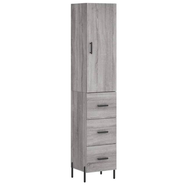 Berkfield Home Highboard Grey Sonoma 34.5x34x180 cm Engineered Wood - image 1