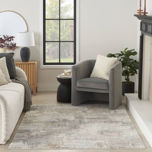 The Rug Shop UK Beige Modern Abstract Latex Back Area Rug - Size: 240 cm x 300 cm