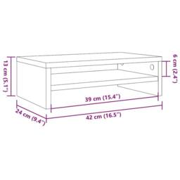 Berkfield Home Monitor Stand Grey Sonoma 42x24x13 cm Engineered Wood - Size: 42 x 24 x 13 cm - thumbnail 6