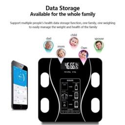 NESTLUNE Digital 180KG Bathroom Scales Weighing Smart Body Fat BMI in Black - thumbnail 4