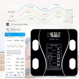 NESTLUNE Digital 180KG Bathroom Scales Weighing Smart Body Fat BMI in Black - thumbnail 5