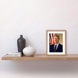 "Artery8 Wall Art Print 39th US President Jimmy Carter Official Portrait Photo Artwork Framed 9X7 Inch in Beige - Size: W7"" x H9""" - thumbnail 2