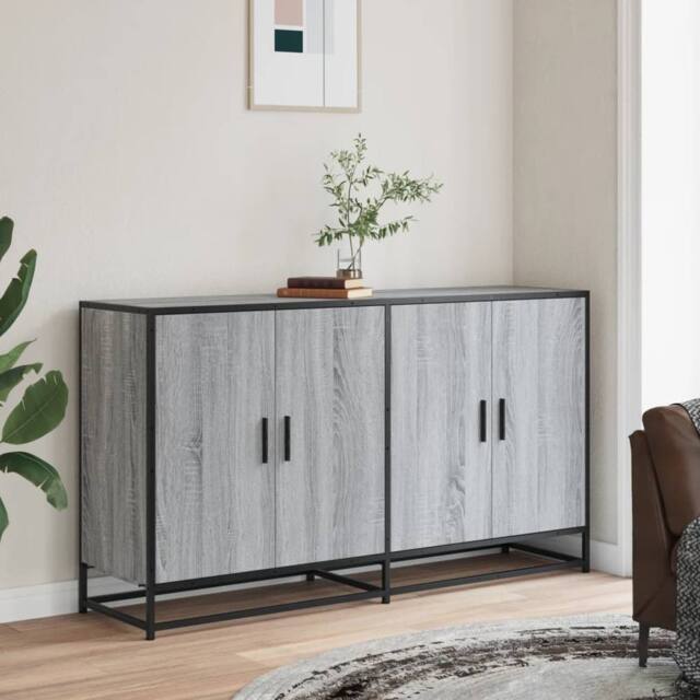 Berkfield Home Sideboard Grey Sonoma 134x35x76 cm Engineered Wood - Size: 134 x 35 x 76 cm - image 1