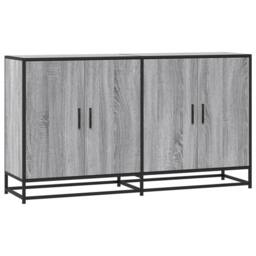 Berkfield Home Sideboard Grey Sonoma 134x35x76 cm Engineered Wood - Size: 134 x 35 x 76 cm - thumbnail 3