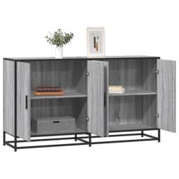 Berkfield Home Sideboard Grey Sonoma 134x35x76 cm Engineered Wood - Size: 134 x 35 x 76 cm - thumbnail 2