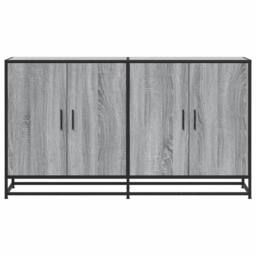Berkfield Home Sideboard Grey Sonoma 134x35x76 cm Engineered Wood - Size: 134 x 35 x 76 cm - thumbnail 4