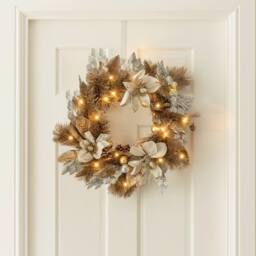 Marco Paul 40cm LED Cool & Warm White Flower Wreath in Gold - thumbnail 7
