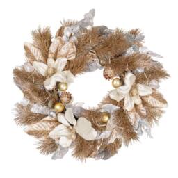 Marco Paul 40cm LED Cool & Warm White Flower Wreath in Gold - thumbnail 2