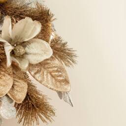 Marco Paul 40cm LED Cool & Warm White Flower Wreath in Gold - thumbnail 3