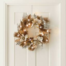 Marco Paul 40cm LED Cool & Warm White Flower Wreath in Gold - thumbnail 6